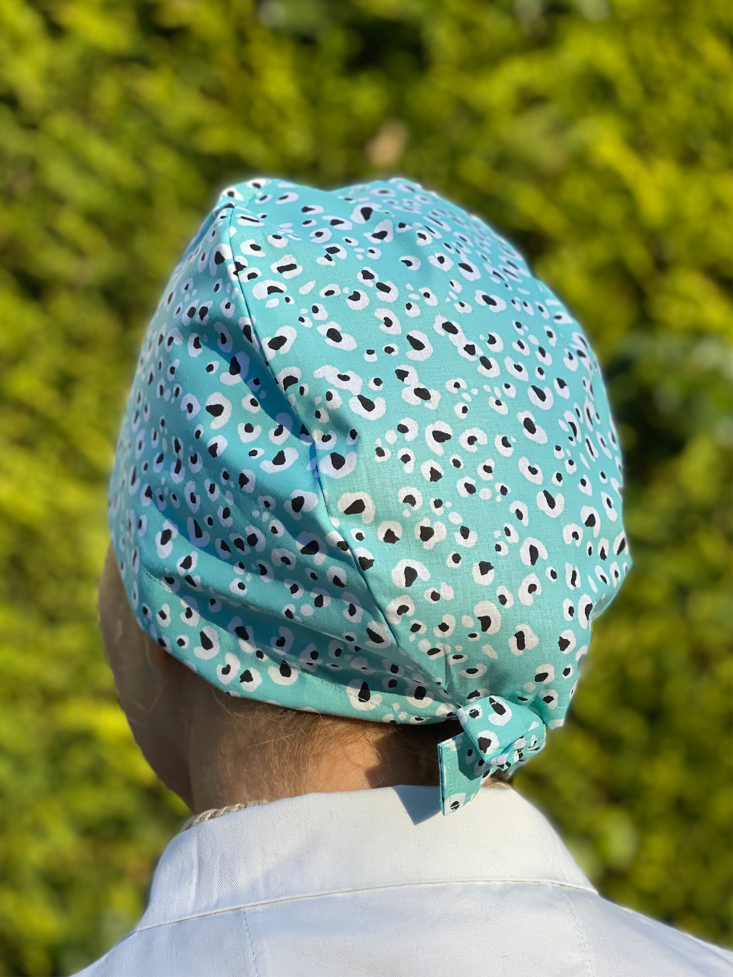 Calot de bloc opératoire en tissu - Leopard bleu