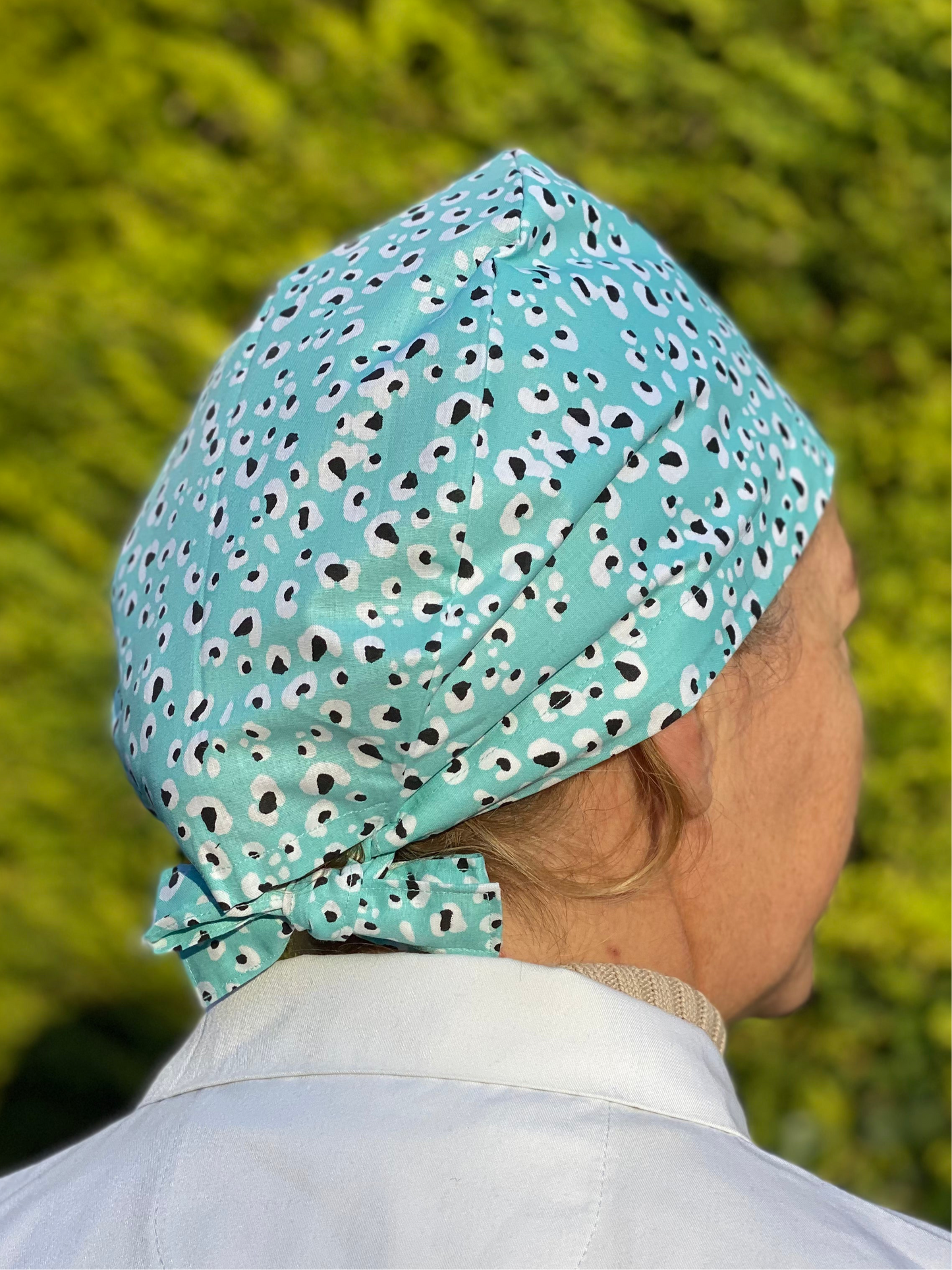 Calot de bloc opératoire en tissu - Leopard bleu