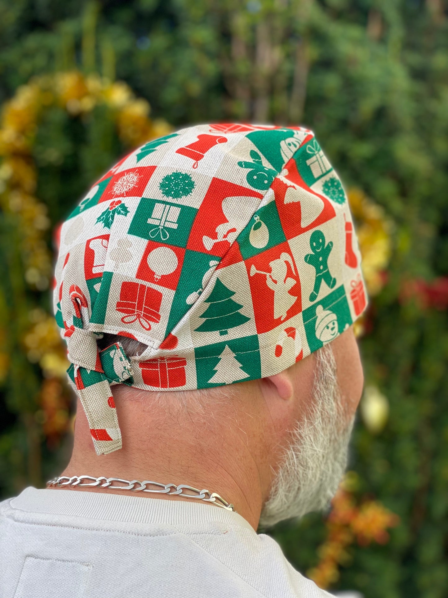 Calot de bloc opératoire en tissu - Noel cases