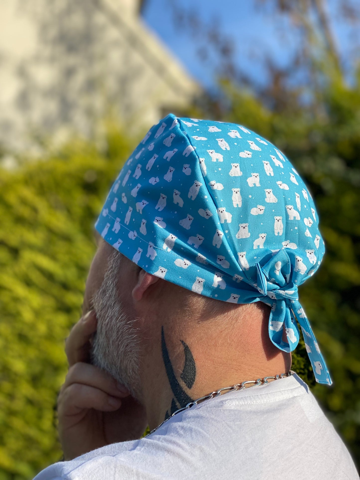 Calot de bloc opératoire en tissu - ours polaires KLO